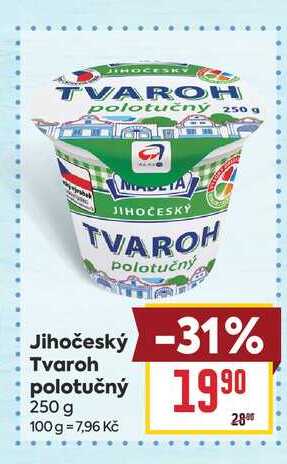 Jihočeský Tvaroh polotučný 250 g