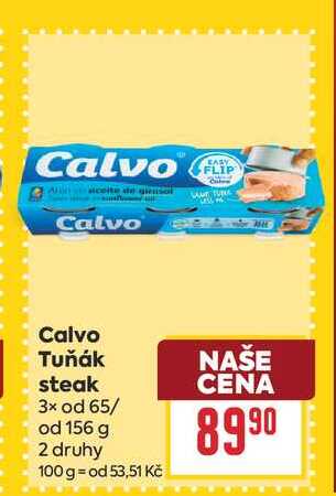 Calvo Tuňák steak 3x od 65/ od 156 g 
