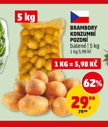 BRAMBORY KONZUMNÍ POZDNÍ, 5 kg