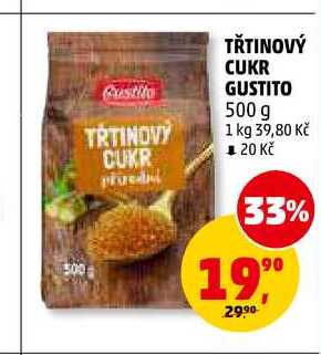 TŘTINOVÝ CUKR GUSTITO, 500 g