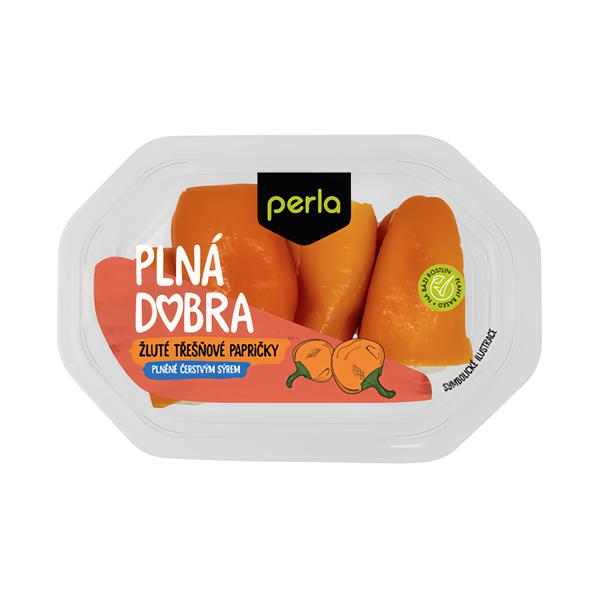 Table foods Žluté třešňové papričky plněné čerstvým sýrem