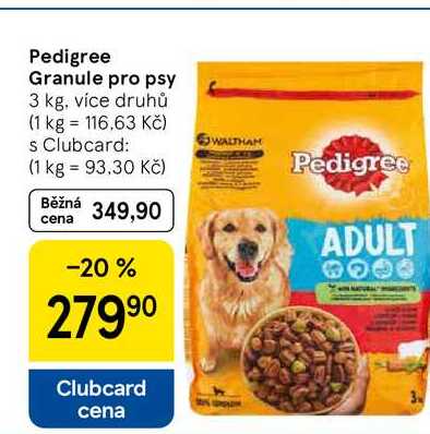 Pedigree Granule pro psy, 3 kg, více druhů