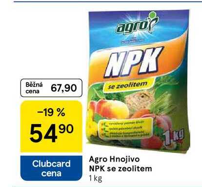 Agro Hnojivo NPK se zeolitem, 1 kg 