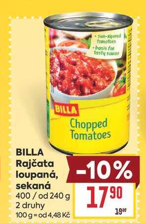 BILLA Rajčata loupaná, sekaná 400/ od 240 g 