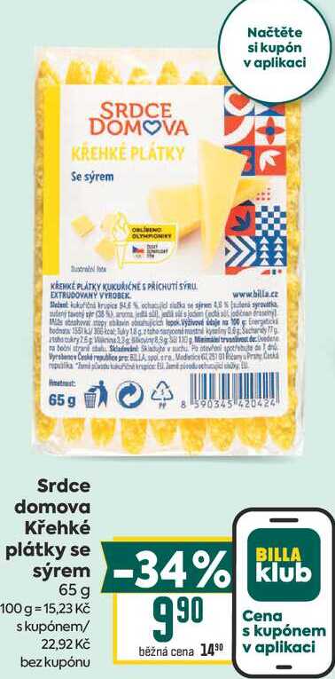 Srdce domova Křehké plátky se sýrem 100 g