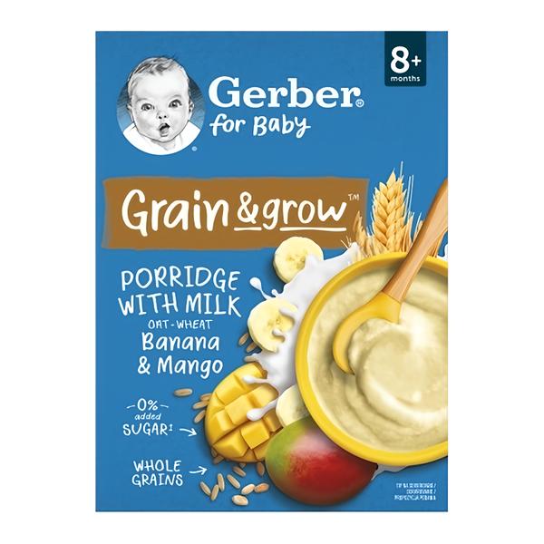Gerber Natural mléčná kaše pšenično-ovesná mango a banán