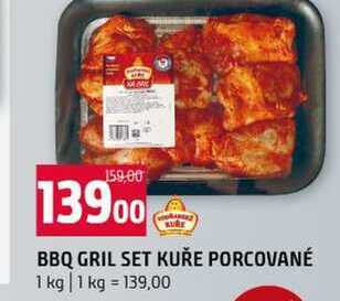 BBQ GRIL SET KUŘE PORCOVANÉ 1 kg
