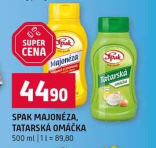 SPAK MAJONÉZA, TATARSKÁ OMÁČKA 500 ml 