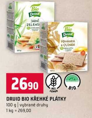 DRUID BIO KŘEHKÉ PLÁTKY 100 g vybrané druhy