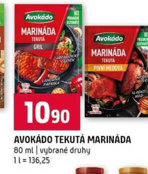 AVOKÁDO TEKUTÁ MARINÁDA 80 ml vybrané druhy 