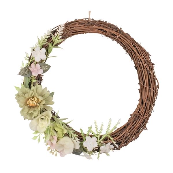 Anděl Přerov Věnec s dekoracemi, 23 cm, zelený