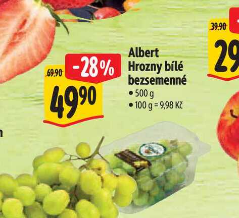 Albert Hrozny bílé bezsemenné 500 g 