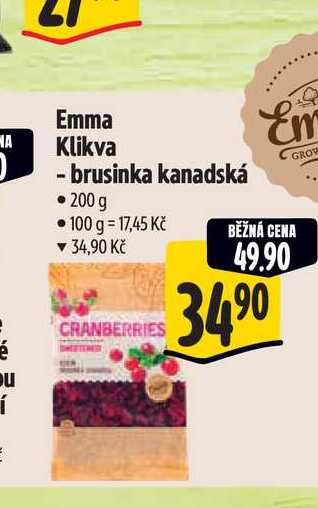   Emma Klikva - brusinka kanadská  200 g 