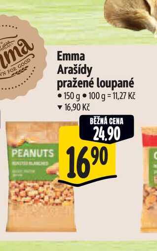  Emma Arašídy pražené loupané 150 g 