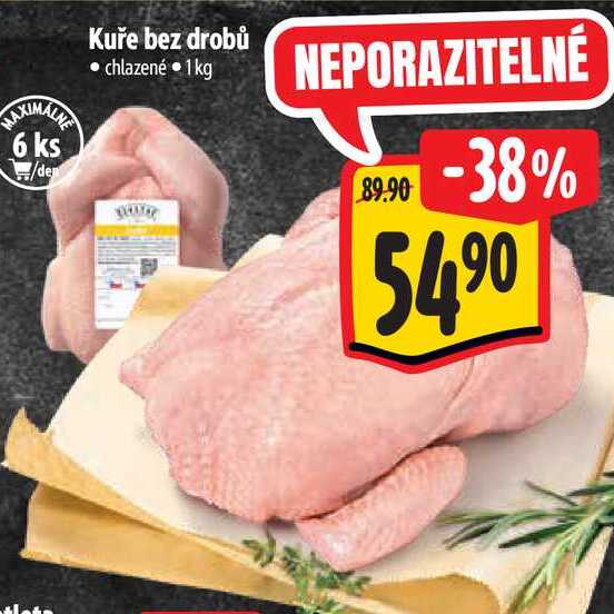   Kuře bez drobů chlazené 1kg 