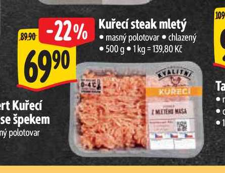   Kuřecí steak mletý 500 g