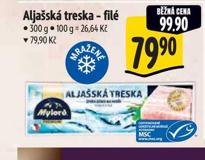 Aljašská treska - filé 300 g  