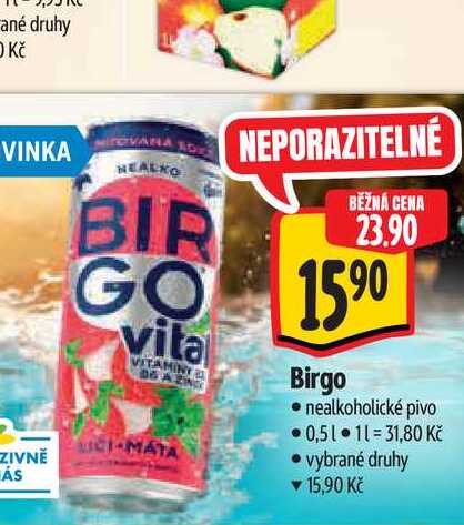   Birgo  nealkoholické pivo 0,5 l