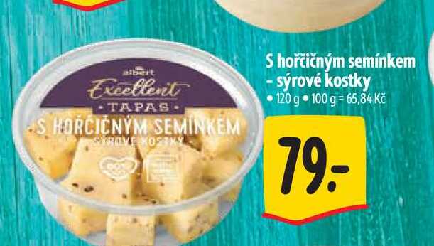  S hořčičným semínkem - sýrové kostky 120 g  