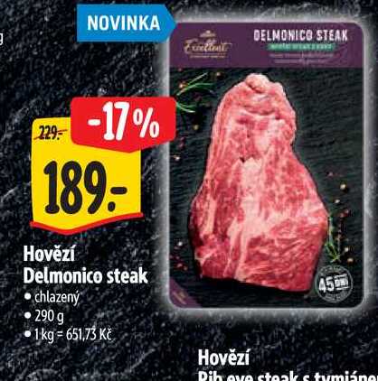   Hovězí Delmonico steak chlazený 290 g 
