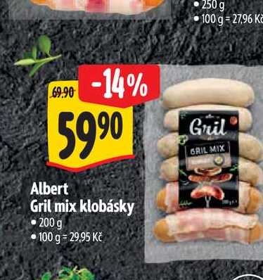  Albert Gril mix klobásky 200 g  