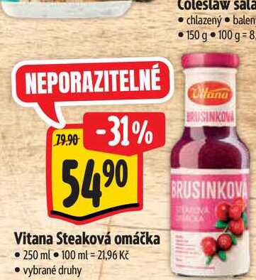   Vitana Steaková omáčka 250 ml  