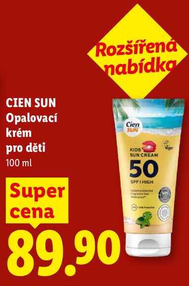 CIEN SUN Opalovací krém pro děti, 100 ml