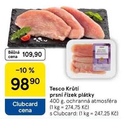 Tesco Krůtí prsní řízek plátky, 400 g 
