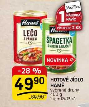HOTOVÉ JÍDLO vybrané druhy 400 g