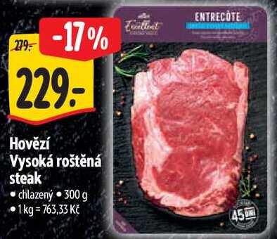 Hovězí Vysoká roštěná steak, 300 g