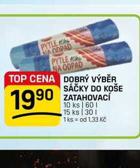 SÁČKY DO KOŠE ZATAHOVACÍ 10 ks 60l