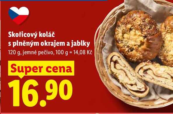 Skořicový koláč s plněným okrajem a jablky, 120 g