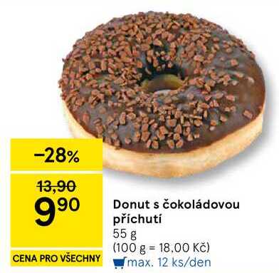 Donut s čokoládovou příchutí, 55 g 