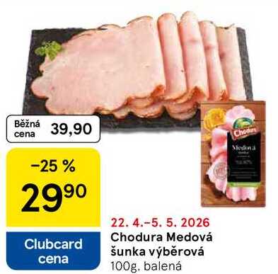 Chodura Medová šunka výběrová, 100g, balená  