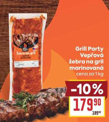 Grill Party Vepřová žebra na gril marinovaná cena za 1 kg 