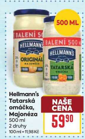 Hellmann's Tatarská omáčka, Majonéza 500 ml 