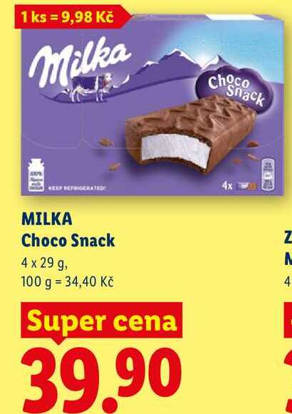  MILKA Choco Snack, 4 x 29 g