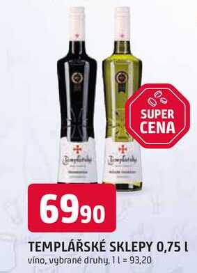 TEMPLÁŘSKÉ SKLEPY 0,75 L