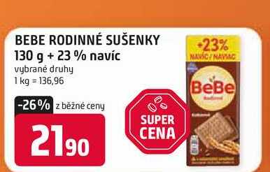 BEBE RODINNÉ SUŠENKY 130 g +23% navíc 