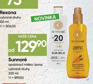 Sunnoré opalovací mléko/spray vybrané druhy 200 ml
