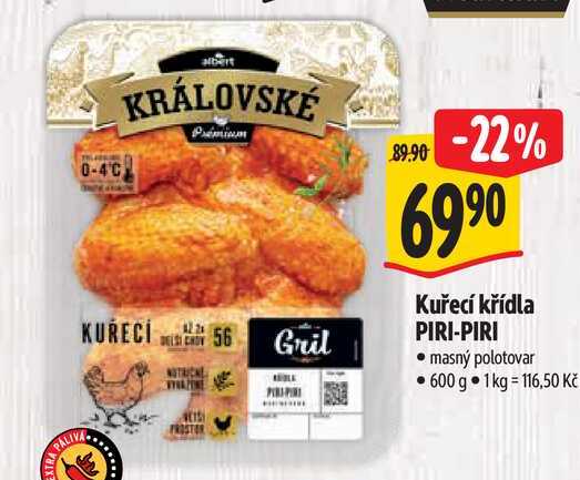 Kuřecí křídla PIRI-PIRI, 600 g