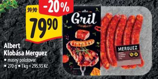 Albert Klobása Merguez, 270 g