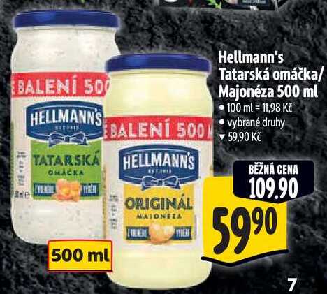 Hellmann's Tatarská omáčka/Majonéza, 500 ml 