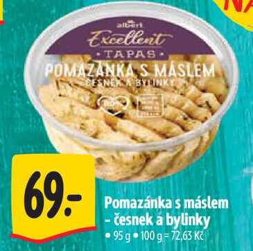 Pomazánka s máslem - česnek a bylinky, 95 g