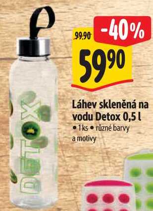 Láhev skleněná na vodu Detox 0,5 l