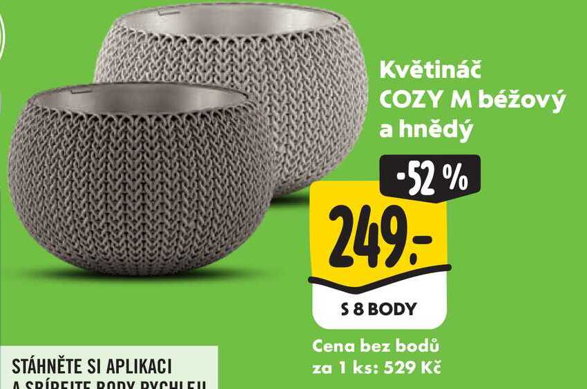 Květináč COZY M béžový a hnědý