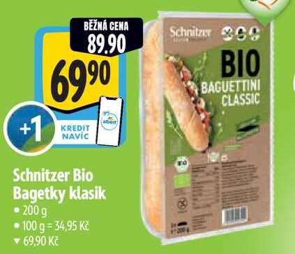 Schnitzer Bio Bagetky klasik, 200 g  