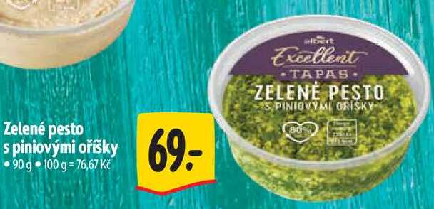 Zelené pesto s piniovými oříšky, 90 g  