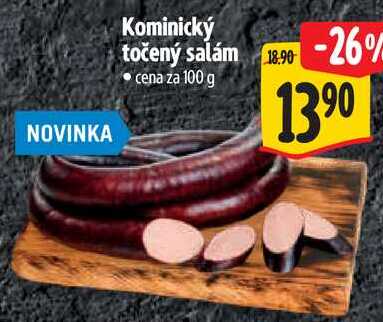 Kominický točený salám, cena za 100 g 