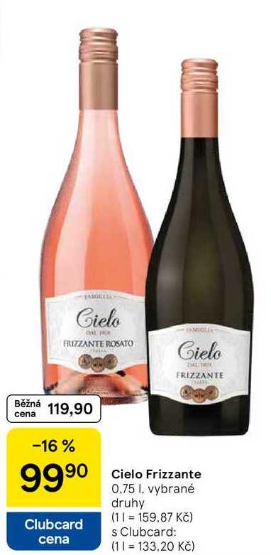 Cielo Frizzante, 0.75 l, vybrané druhy